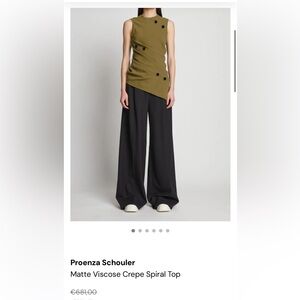 Proenza Schouler $538 Matte Viscose Crepe Spiral Top Size 4